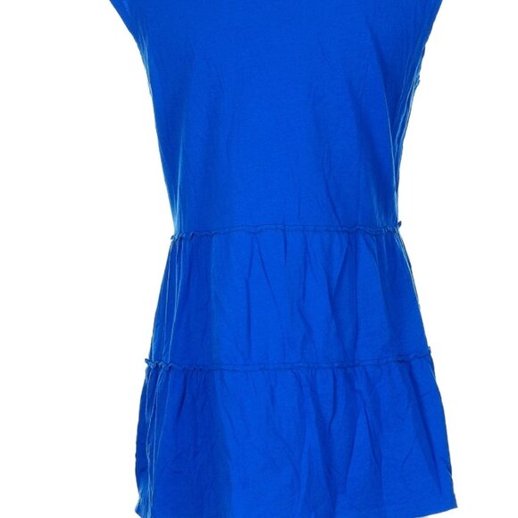 GARNET HILL Royal Blue EMBROIDERED Floral Knit Mini Dress Tunic TOP Size M 8 10 - Picture 2 of 4